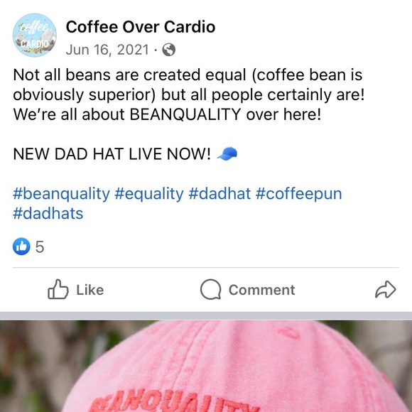 BNWT Coffee Over Cardio Beanquality Low Profile Dad Hat Coral Pink Baseball Cap - Picture 6 of 11